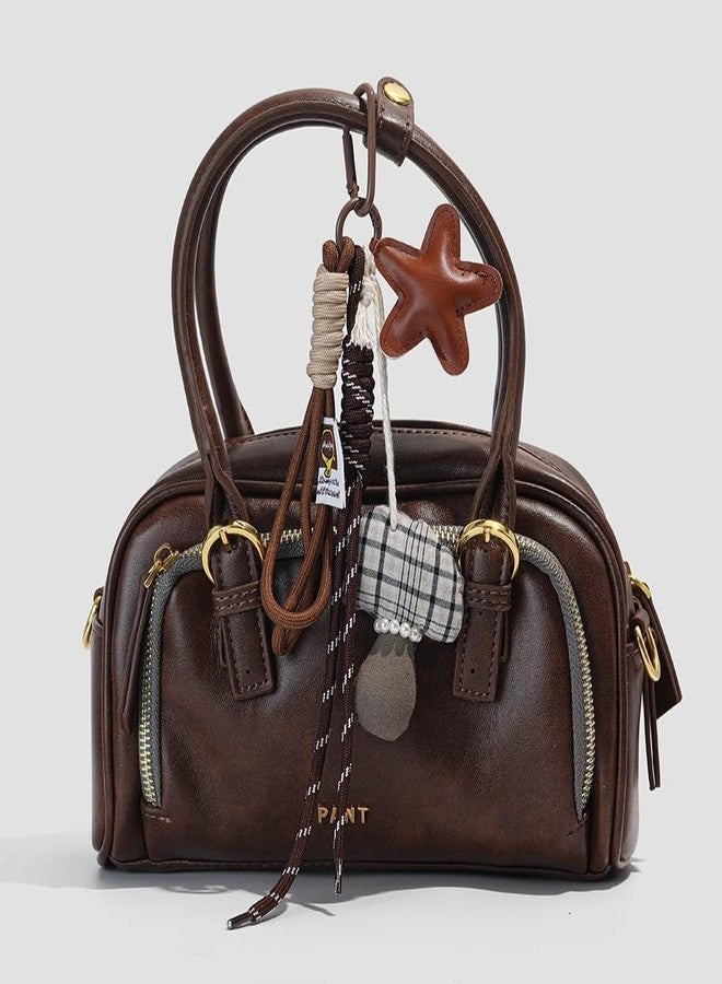 TYATVS Cute Mushroom Keychain Y2k Bag Charm Star Vegan Leather Backpack Keychains Downtown Girl Aesthetic Accessories (mushroom-1) - Image 3